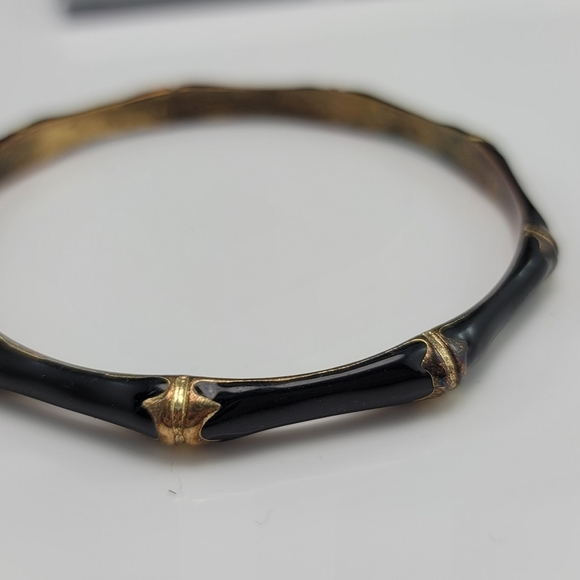 Black enamel bamboo shaped bracelet GUC - Picture 4 of 7